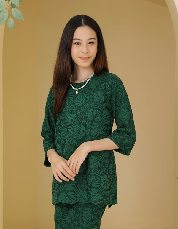 KIDS BAJU KURUNG KEDAH IRDINA (EMERALD GREEN)